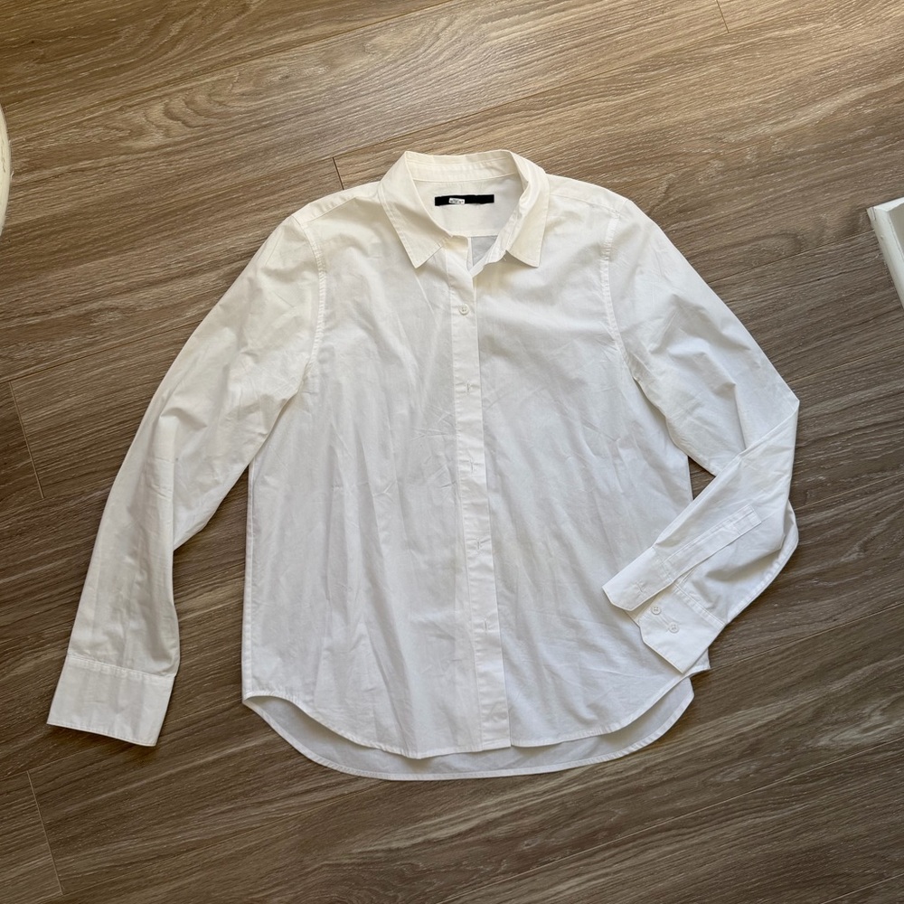 Jenni Kayne Women’s Classic Cotton Button Up in White Sz M 100% Cotton EUC